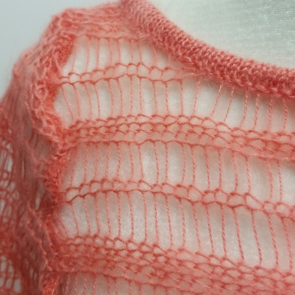 NWOT Mohair blend open-knit sweater, fits S to M - Picture 2 of 6